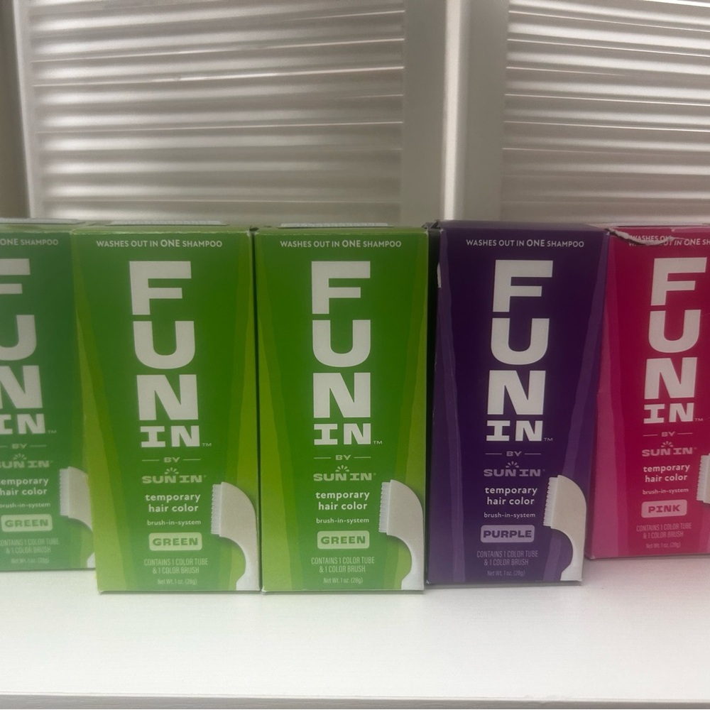 Sun In FUN Temporary Hair Color LOT 8 Wash Out Dye Green Purple Pink NEW
